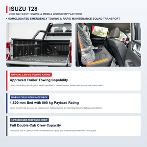 Atelier mobile de dépannage routier, camionnette 4x4 avec capacité de remorquage de 2800 kg et cabine cinq places, véhicule de récupération ISUZU T28 pour flottes - Product Image 2