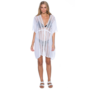 Custom Women White Chiffon Swimsuit Bikini Loose <strong>Beach</strong> Cover up <strong>Kaftan</strong> - Product Image 4