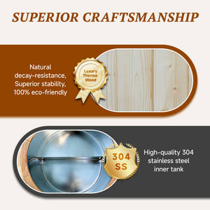 Bain de glace en fût de bois pour <span class=keywords><strong>spa</strong></span> et usage domestique, avec couvercle et refroidisseur, fabrication OEM/ODM - Product Image 2