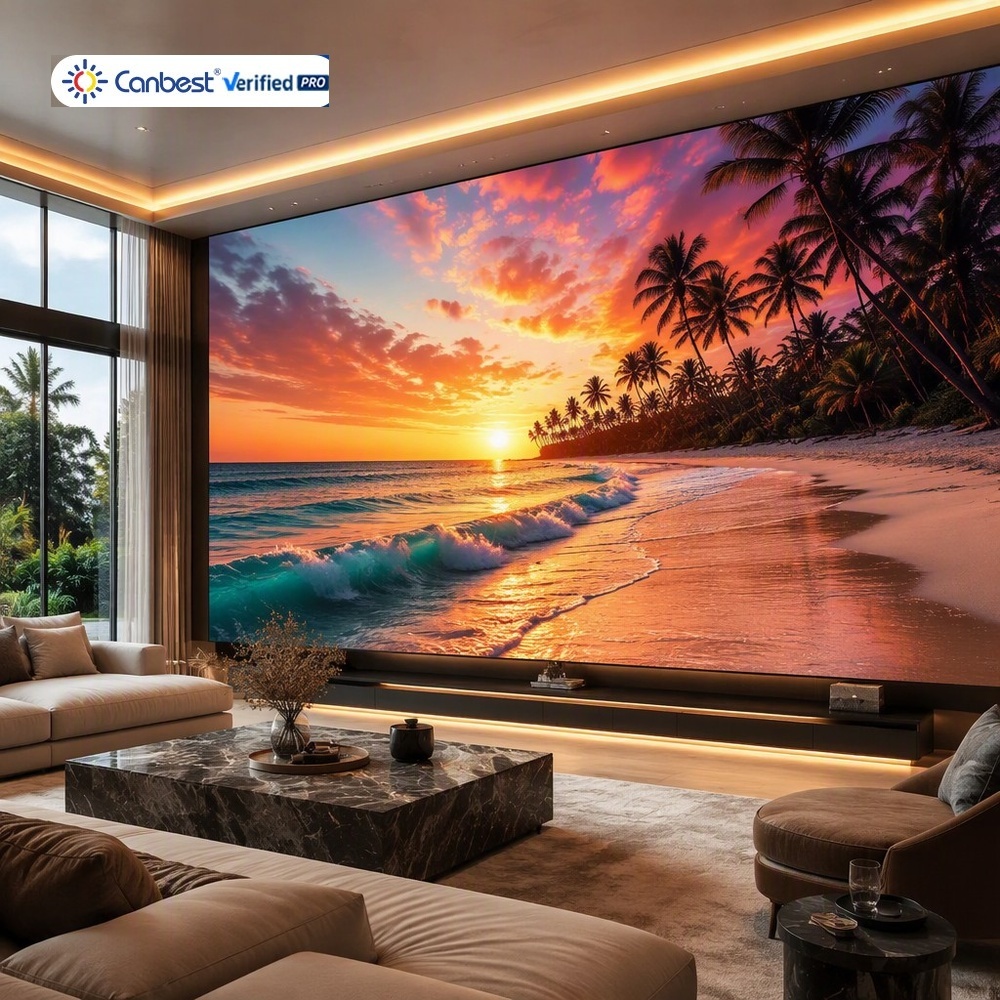 Canbest 8K UHD Micro <strong>LED</strong> Display Screen Fine Pitch P0.78 P0.9 P1.2 P1.5 COB Indoor HDR <strong>Video</strong> <strong>Wall</strong> for Luxury Home Theater Cinema