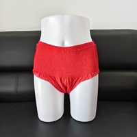 Culotte menstruelle jetable rouge pour femme, douce, super respirante, en tissu non tissé, type coton, en pâte de bois – Offre spéciale