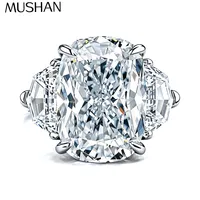 Bague en argent sterling 925 de la marque MuShan, 10ctw, 10*14mm, diamant Moissanite D VVS, plaqué or 18 carats, bijoux brevetés MST