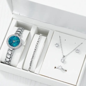 Emerald <strong>Set</strong> Sparkling Rhinestone <strong>Watch</strong> Star Sky Dial <strong>Watch</strong>+Eardrop+Chain 3pcs/<strong>set</strong> <strong>Watch</strong> Women's <strong>Set</strong> - Product Image 6