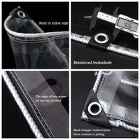 Bâche Transparente Imperméable pour Pergola Extérieure, Rideau de Balcon, Fenêtres, Abri Pluie, Auvent de Véranda