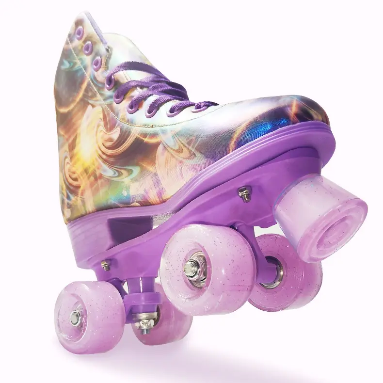 Four Wheels Artistic Electric Professional Quad Roller Derby Skates For Women Girls