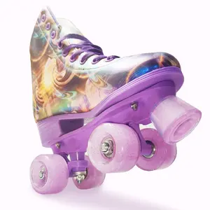 4 개의 바퀴 여자 소녀를 위한 예술적인 전기 직업적인 쿼드 롤러 더비 스케이트