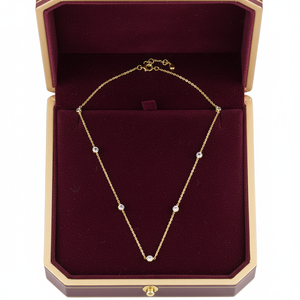 Collier chaîne en topaze bleue dorée avec pierre facettée, maillons dorés, bijoux minimalistes élégants pour femmes - Product Image 1