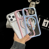 Coque de téléphone transparente mate avec béquille magnétique et protection d'objectif pour iPhone 18 Pro Max 17 Pro 16 15 14 13