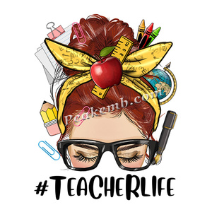 Iron on Garment Teacher Life Heat Press Sticker Sheet stampato insegnante Life Heat Transfers <span class=keywords><strong>per</strong></span> magliette - Product Image 4