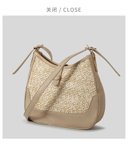 Bolso Bandolera Natural Rattan Woven Zipper Portable <strong>Bag</strong> Summer Women <strong>Cross</strong> <strong>Body</strong> <strong>Raffia</strong> <strong>Bags</strong> Girls Small Beach Handbag Straw - Product Image 4