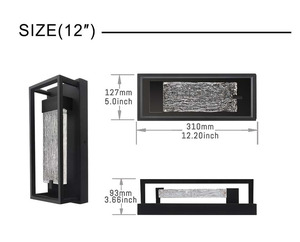 Lámpara de Pared <span class=keywords><strong>Exterior</strong></span> LED Moderna con Burbujas de Cristal, IP65 Impermeable, 5CCT Ajustables, Regulable por Triac, 12W 420LM, Certificación ETL - Product Image 2