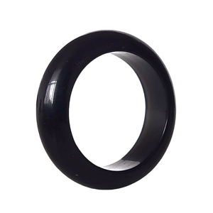 Fabricante de fábrica Venta directa Anillo de obsidiana negra natural Anillos de dedo de obsidiana de cristal hechos a mano redondos - Product Image 3