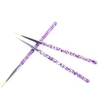 Ensemble de 3 pinceaux pour nail art B2130, acrylique, cristal, gel sculptant, stylo de dessin, outils de manucure et de beauté