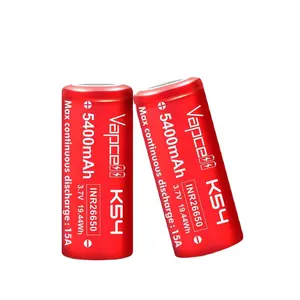 고용량 INR26650 3.6V 5400mAh 15A 26650 K54 배터리 리튬 이온 충전식 셀 손전등 용