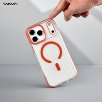 Étui de téléphone magnétique anti-chute en PC ondulé VAWI B337 en gros pour iPhone 17 Pro Max, étui antichoc pour iPhone 17 Pro 17 Air