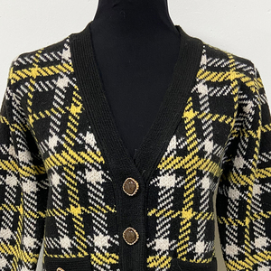 Maglione Vintage da Donna, <span class=keywords><strong>Cardigan</strong></span> Corto <span class=keywords><strong>con</strong></span> Bottoni di Perle, Abbigliamento a Righe a Maniche Lunghe, Personalizzabile - Product Image 4