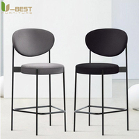 Tabouret de bar moderne et luxueux U-best, en bois massif, confortable, pour la réception d'hôtel