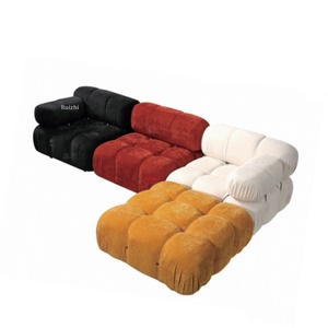 Sofá Seccional de una plaza de Mario, tela de diseñador creativo moderno en rojo con rectángulo de compresión al vacío para sala de estar - Product Image 3