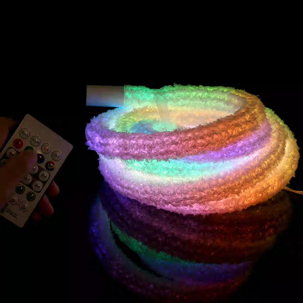 LED Flexible Dream Color Light Strip, 360° Royal Velvet Braided Light, RGB Dream Color Neon Light, Linear Light