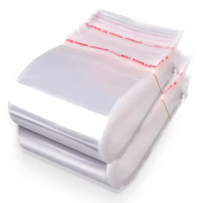 Custom Logo Printing Resealable Apparel Package OPP Bag, Self Sealing Bopp Transparent Clear Plastic Cellophane Bags