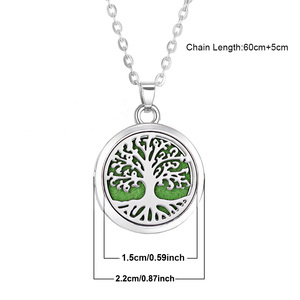 Aromatherapy Essential Oil <strong>Diffuser</strong> Tree of Life Pendant Stainless Steel Jewelry Aromatherapy <strong>Necklace</strong> - Product Image 4