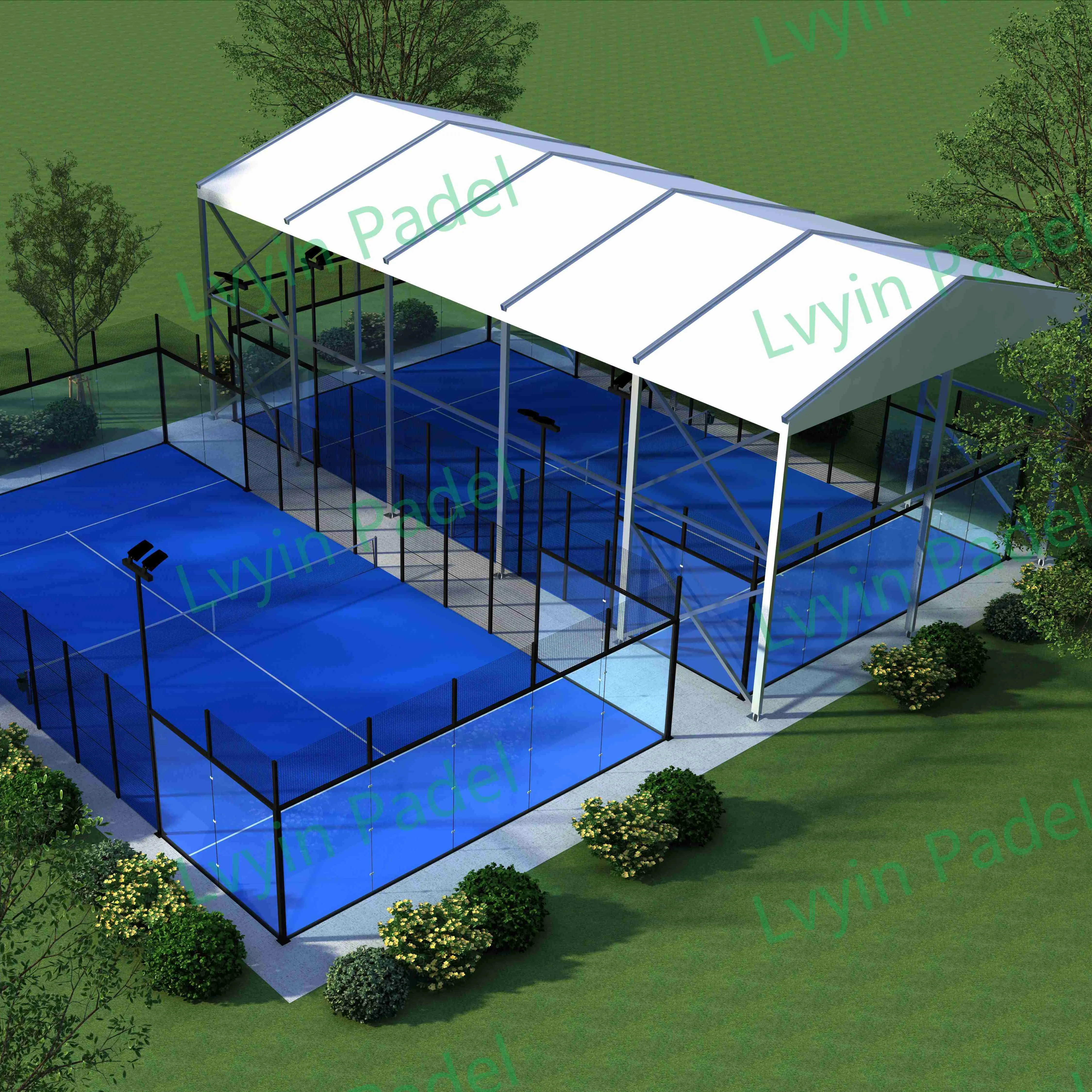 주문을 받아서 만들어진 크기 11x21m 42x22m 알루미늄 구조 Carpa Para Pista De Padel Tennis Padel Court Cover Tent