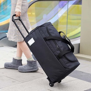 Unisex Travel <b>Duffel</b> <b>Bag</b> 36-55L Zipper Closure Soft Handle Lightweight Rolling Wheeled <b>Bag</b> For Sports - Product Image 5