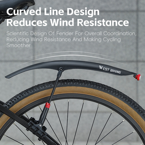 Garde-boue de vélo WEST BIKING avec design incurvé ajustable et feu arrière d'avertissement, installation rapide, pour une conduite sûre et lumineuse - Product Image 5