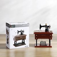 Décoration Quotidienne pour la Maison : Boîte à Musique Rétro Amusante en Forme de Mini Machine à Coudre, Horloge et Boîte à Musique, Idéale comme Cadeau d'Anniversaire