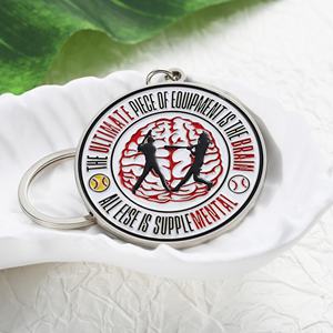 Porte-clés mousqueton de baseball en émail personnalisé, irrégulier 2D, en alliage de zinc plaqué argent, écologique, avec logo, pour souvenirs, vente en gros - Product Image 3