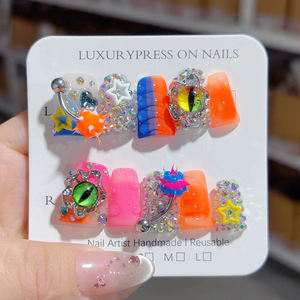 141 150 fatti a mano anatra sulle unghie 10 pezzi riutilizzabili in acrilico unghie finte modello quadrato artificiale - Product Image 2