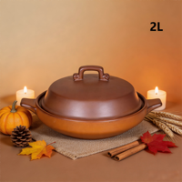 Pot en céramique de style japonais rétro avec couvercle en dôme, résistant à la chaleur, durable, écologique, antiadhésif, passe au lave-vaisselle, compatible avec l'induction et le gaz