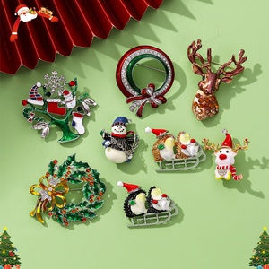 Spille Natalizie YINI in Lega di Zinco e Resina Personalizzate dal Produttore - Vari Design di Natale (Albero/Renna/Pupazzo di Neve) Gioielli di Moda - Product Image 3