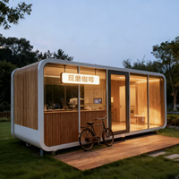 Kiosque de vente ambulante mobile avec mur en verre panoramique, bar à café, boutique éphémère, maison préfabriquée modulaire portable, type Apple Cabin