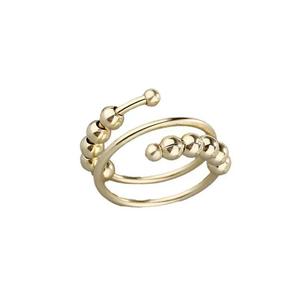 <span class=keywords><strong>Anillo</strong></span> de Acero Inoxidable a la Moda G4393, Ajustable y Chapado en Oro con Cuentas Giratorias, <span class=keywords><strong>Anillo</strong></span> Antiestrés Moderno para Bodas - Product Image 6