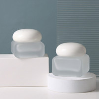 Ensemble d'emballages cosmétiques de luxe en verre givré blanc 30/50/100/120 ml, flacon pulvérisateur, pot à crème 30g 50g, conteneur cosmétique vide