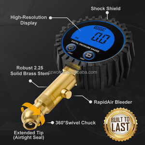Lốp đo áp suất với không khí Chuck đèn nền <span class=keywords><strong>LCD</strong></span> hiển thị kỹ thuật số đo áp suất không khí cho xe Xe Tải xe đạp - Product Image 2