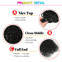 Extensions de cheveux synthétiques afro bouclés, double trame, non-Remy, pointes épaisses, lot de 2 pièces, ondulations Water Wave Jerry, résistantes à la chaleur