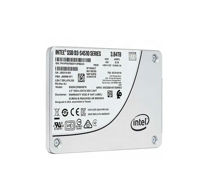 Твердотельный жесткий диск SSDSC2KB038T801 D3 S4510 серии 3,84 ТБ 2,5 дюйма SATA 6 ГБ SSD
