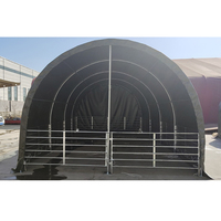 Abri Mobile d'Extérieur pour Chevaux à Bas Prix 6mx6m, Tissu PVC Portable, Abri de Ferme Préfabriqué, Tente d'Élevage pour Bovins, Chevaux et Animaux