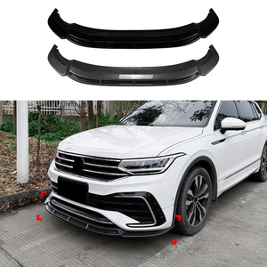 Amp-Z Front Lip Spoiler For Volkswagen Tiguan Mk2.5 R-Line 2021-2023 Piano Black Carbon Fiber Texture Matte Finish Tuning Style - Product Image 1