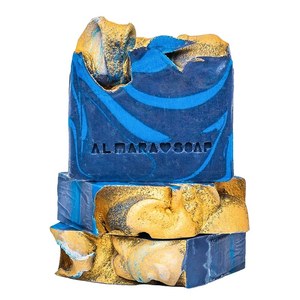 Sapone solido naturale Almara al profumo di mirtillo con infusione di oro 24 carati per tutti i tipi di pelle, sapone per mani e corpo, formato normale - Product Image 1