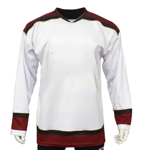 Jersey de hockey sobre hielo por sublimación personalizada de alta calidad para hombre, patrón de costura 2024, venta al por mayor, ropa deportiva de poliéster 100, Unisex para adultos
