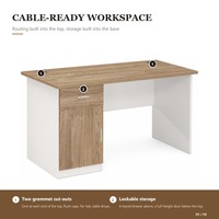 Bureau d'angle avec tiroirs en mélamine stratifiée, échantillon disponible, idéal pour optimiser l'espace de bureau
