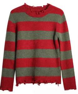 Halloween Tricot Rayé Pull Cosplay Costume Rêve Tueur Cauchemar Fredy Krueger Pull Latex Masque Chapeau Griffe - Product Image 4