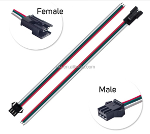Cổng kết nối JST SM 3 chân cái đực cho dải đèn <span class=keywords><strong>LED</strong></span> WS2812B WS2811 WS2812 WS2814 SK6812 FOCB CCT, dây 15cm 22awg, khoảng cách chân 2.5mm, chất liệu đồng thau - Product Image 3