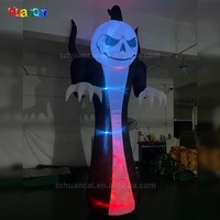 Halloween Fantôme Gonflable Décoration Drôle Personnalisé 3.6m Avec Lumière Led Colorée Noir Fantôme Modèle Gonflable