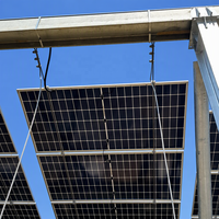 Structure de support photovoltaïque en aluminium à grande résistance au vent (charge de vent de 60 km/h) pour installation au sol agricole