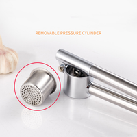 Presse-ail en acier inoxydable avec poignée allongée, hachoir et écraseur d'ail robuste, outil de cuisine manuel