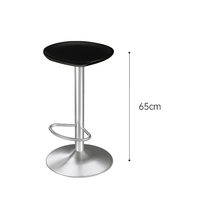Tabouret de bar moderne en fer forgé avec assise en bois de teck brossé, pied en U, base conique large de 65 cm